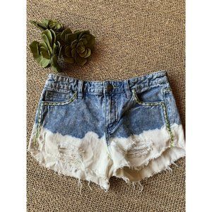 Free People Shorts Size 25 Denim Cut Off Dip Dye